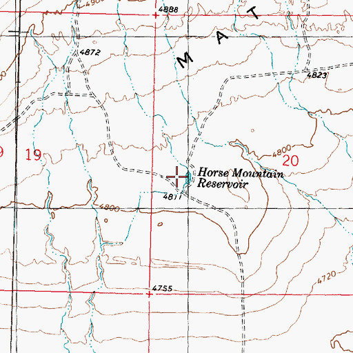Topographic Map of Horse Mountain Reservoir, UT