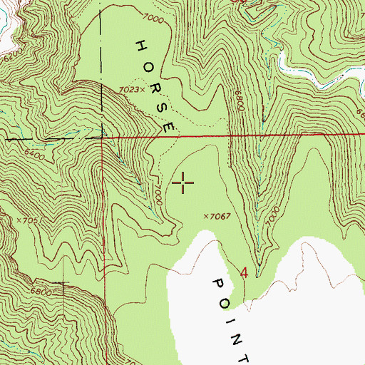 Topographic Map of Horse Point, UT