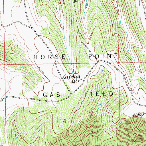 Topographic Map of Horse Point Gas Field, UT