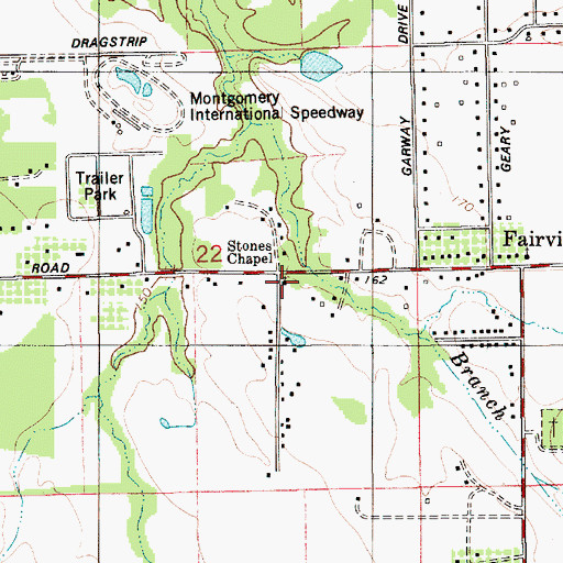 Topographic Map of Stones Chapel, AL