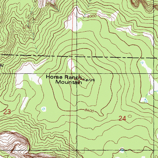 Topographic Map of Horse Ranch Mountain, UT