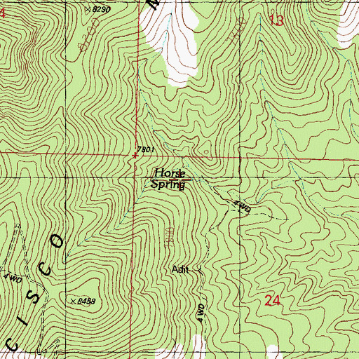 Topographic Map of Horse Spring, UT