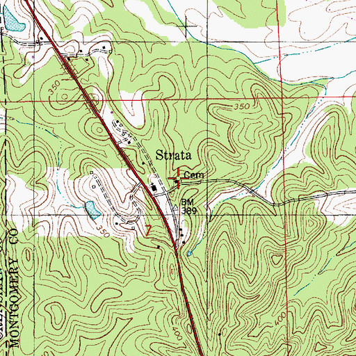 Topographic Map of Strata Church, AL