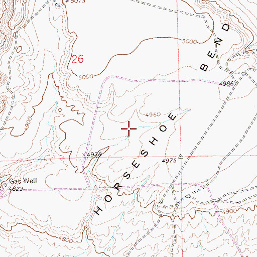 Topographic Map of Horseshoe Bend, UT