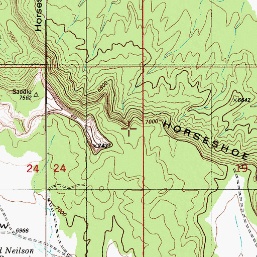 Topographic Map of Horseshoe Bend, UT