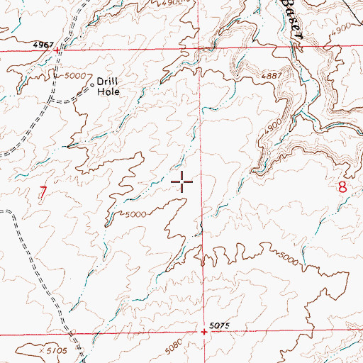 Topographic Map of Horseshoe Bend Oil and Gas Field, UT