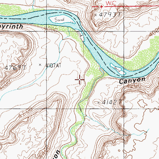 Topographic Map of Horseshoe Canyon, UT