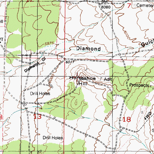 Topographic Map of Horseshoe Hill, UT