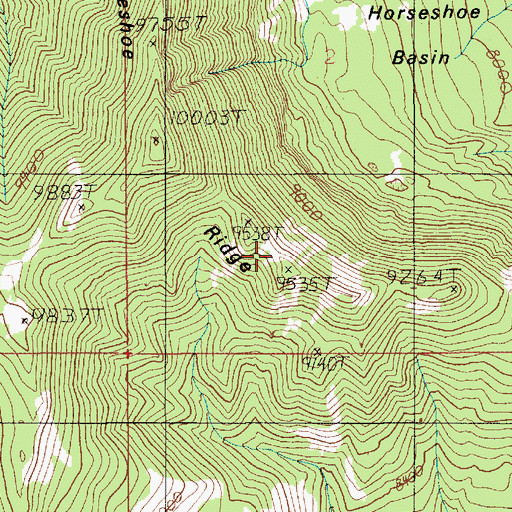 Topographic Map of Horseshoe Ridge, UT
