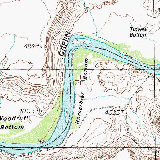 Topographic Map of Horsethief Bottom, UT