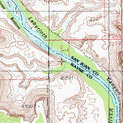 Topographic Map of Horsethief Canyon, UT