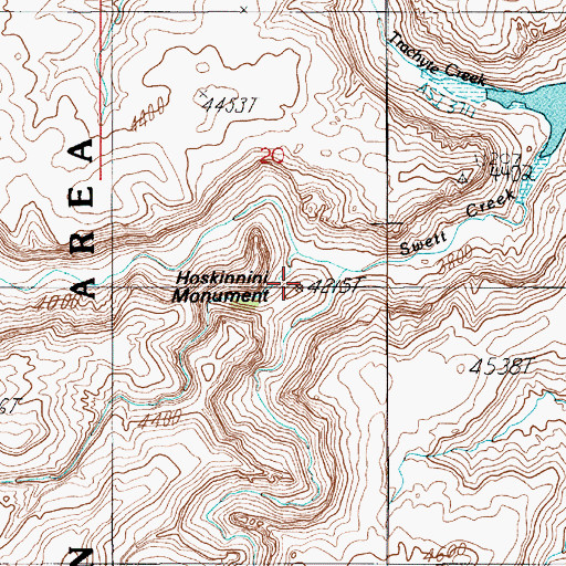 Topographic Map of Hoskinnini Monument, UT