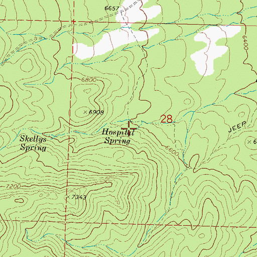 Topographic Map of Hospital Spring, UT