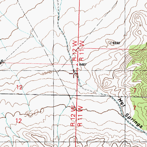 Topographic Map of Hot Springs Canyon, UT
