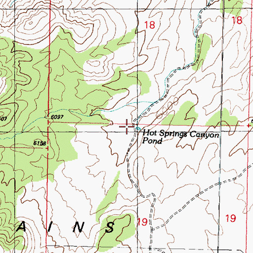 Topographic Map of Hot Springs Canyon Pond, UT