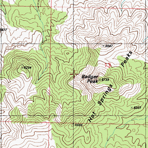 Topographic Map of Hot Springs Peaks, UT