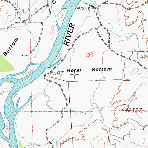 Topographic Map of Hotel Bottom, UT