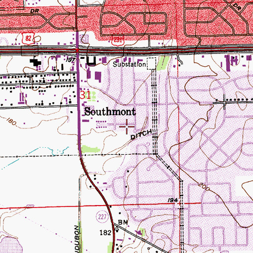 Topographic Map of Sunshine Acres, AL