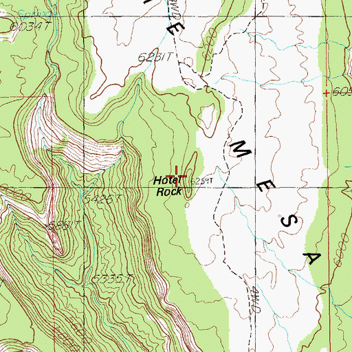 Topographic Map of Hotel Rock, UT