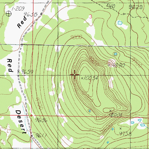 Topographic Map of Houston Mountain, UT
