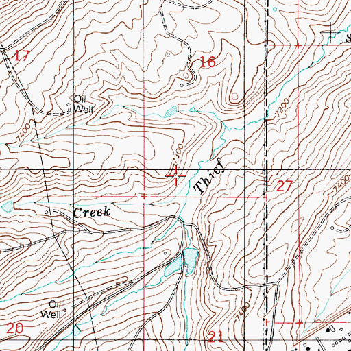 Topographic Map of Howard Creek, UT