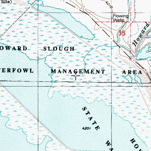 Topographic Map of Howard Slough, UT