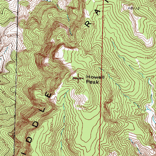 Topographic Map of Howell Peak, UT