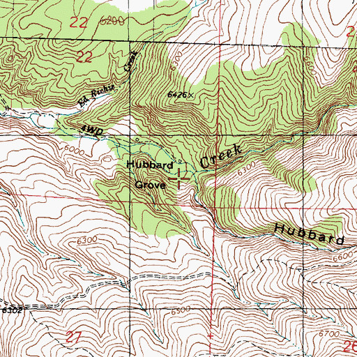 Topographic Map of Hubbard Canyon, UT
