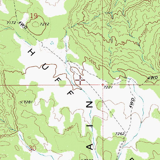 Topographic Map of Huff Bench, UT