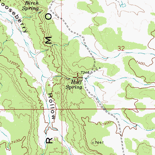 Topographic Map of Huff Spring, UT