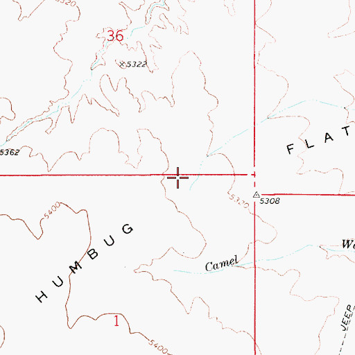 Topographic Map of Humbug Flats, UT