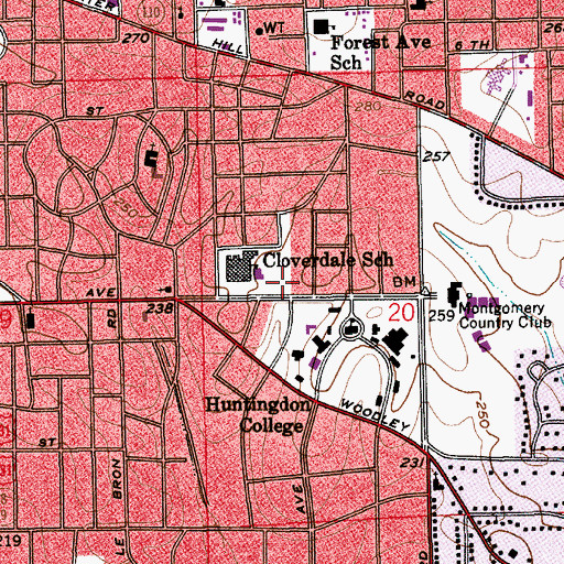 Topographic Map of Taylor Field, AL
