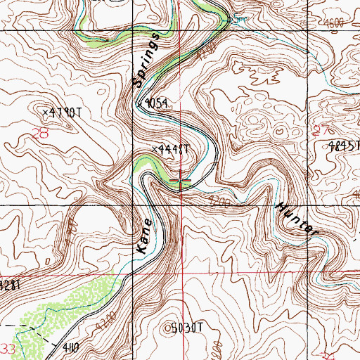 Topographic Map of Hunters Canyon, UT