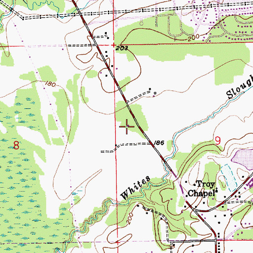 Topographic Map of Temple Baptist Church, AL