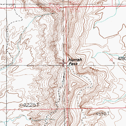 Topographic Map of Hurrah Pass, UT