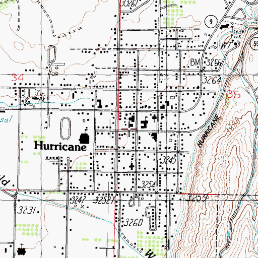 Topographic Map of Hurricane, UT