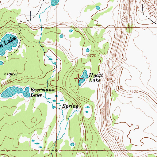 Topographic Map of Hyatt Lake, UT