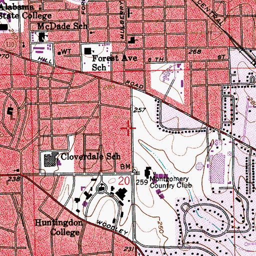 Topographic Map of Temple Bethor, AL
