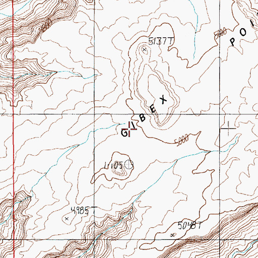 Topographic Map of Gibex Point, UT