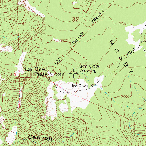 Topographic Map of Ice Cave Spring, UT