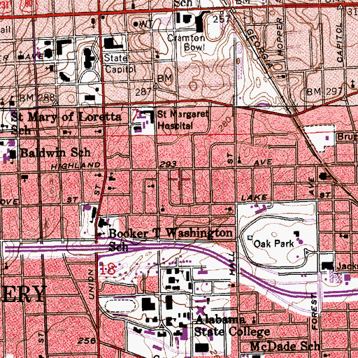 Topographic Map of The Christian Church (historical), AL