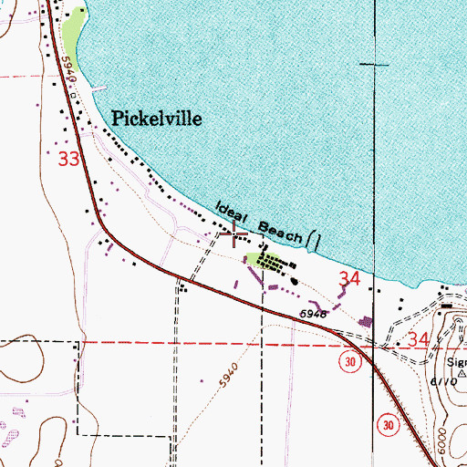 Topographic Map of Ideal Beach, UT