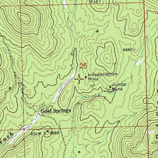 Topographic Map of Independence Mine, UT