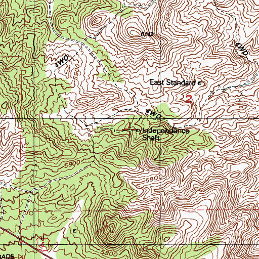 Topographic Map of Independence Shaft, UT