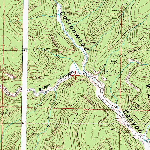 Topographic Map of Indian Canyon, UT