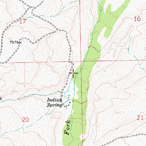 Topographic Map of Indian Creek, UT