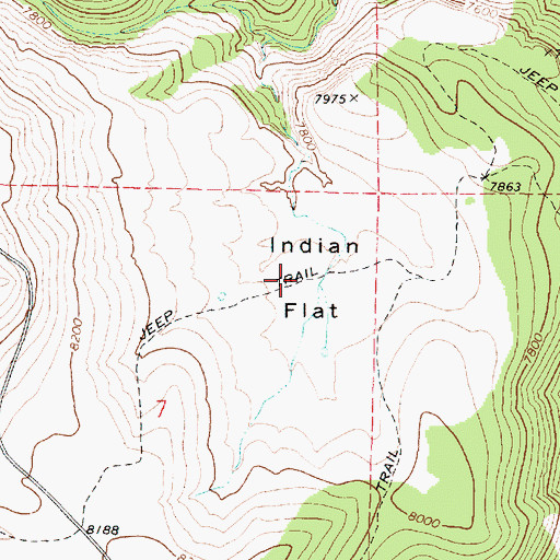 Topographic Map of Indian Flat, UT