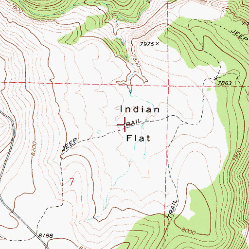 Topographic Map of Indian Flat, UT