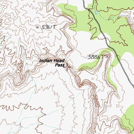 Topographic Map of Indian Head Pass, UT