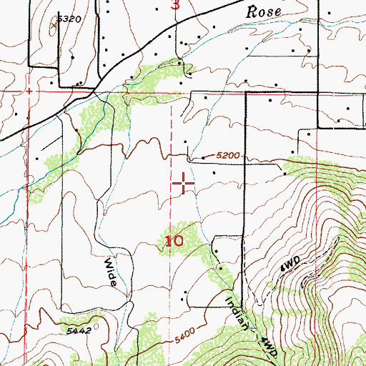 Topographic Map of Indian Hollow, UT